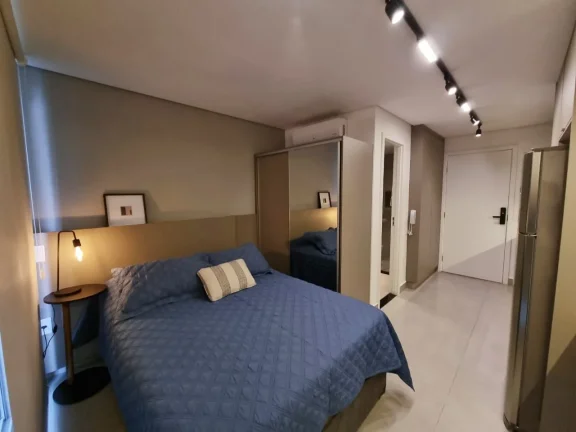 Imagem Apartamento 24M², 1Q, 1 Banheiro, Academia, Churrasqueira, Espaço Gourmet, Coworking, Coliving, Lavanderia Coletiva, Rooftop, Fechadura Eletrônica.