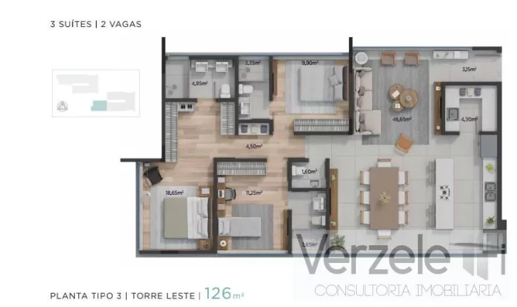 Imagem Apartamento 3 dormitórios para Venda em Itajaí / SC no bairro Praia Brava de Itajaí