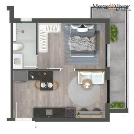 Imagem Apartamento para Venda em Curitiba, Centro, 1 dormitório, 1 banheiro