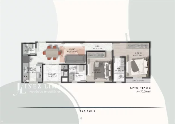 Imagem Apartamento para Venda em Itapema, JARDIM PRAIA MAR, 2 dormitórios, 2 suítes, 3 banheiros, 1 vaga