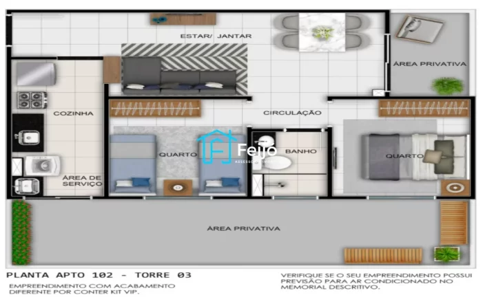 Imagem Apartamentos 2 dormitórios com Sacada e churrasqueira - Humaitá