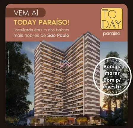 Imagem Apartamentos à venda Today Paraíso - área útil 30 e 40 m2 - Bairro Paraíso / São Paulo / COD. 31996