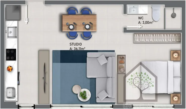Imagem Studio Garden com excelente localização no Centro de Florianópolis