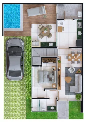 Imagem LANÇAMENTO: casa duplex com 4 dormitórios à venda por R$ 498.990.000 - Condomínio VILLAGE EUROPA - Uruguai - Teresina/PI