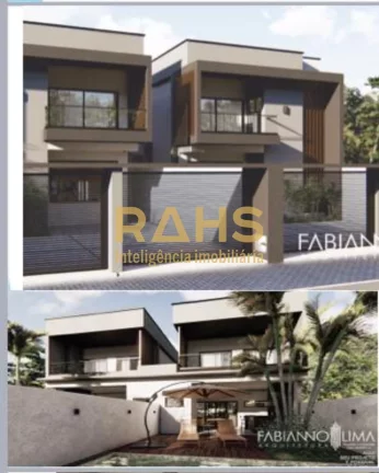 Imagem Sobrado Geminado na praia de Itapoá com 165m² a 70m do mar. Na parte térrea sala de estar, copa, ...