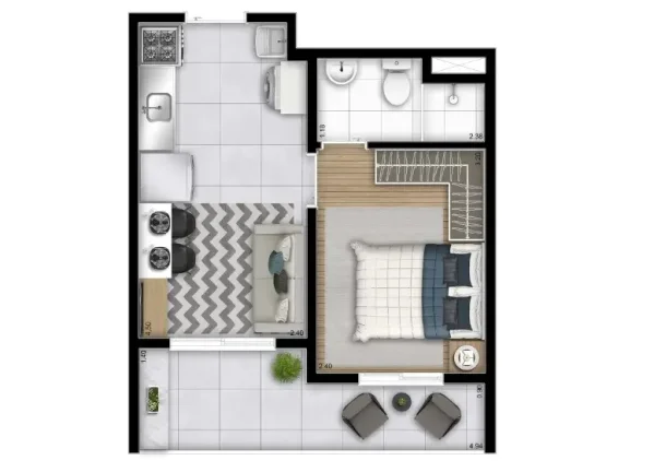 Imagem Apartamento com 27m2, 1 dormitório à venda ou locação na Barra Funda, São Paulo
