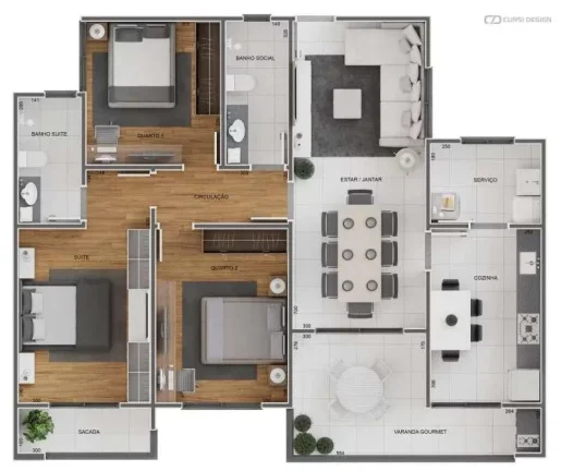 Imagem Conforto e modernidade: Apartamentos em construção com 3 dormitórios, sendo um suíte e varanda gourmet em Barbacena