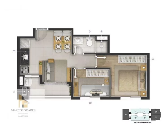 Foto do imóvel: Apartamento à venda, na planta, no bairro Jaguaribe/Osasco, 3 quartos 66m2.