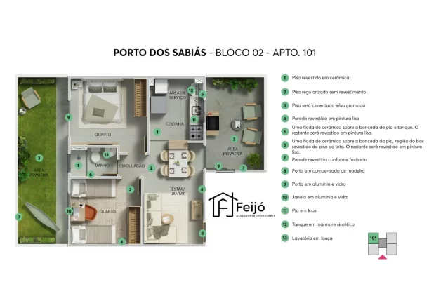 Imagem Apartamentos 2 dormitórios na Restinga - Empreendimento Porto dos Sabiás