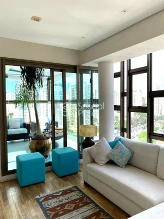 Imagem Excelente cobertura com 240m² no Brooklin A piscina e área gourmet ficam no primeiro pavimento o q...