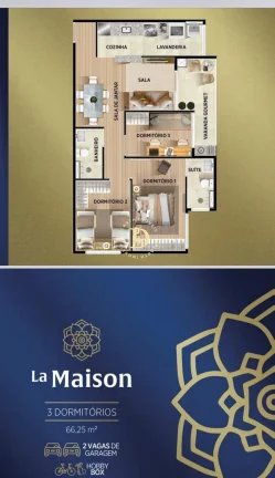Imagem Apto - Jd. Califórnia - Residencial Le Premier - 3 dormitórios (1 suíte) - 66,25