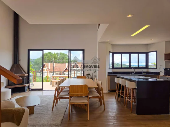 Imagem Casa em condomínio Campos do Jordão 4 suítes vista e porteira fechada