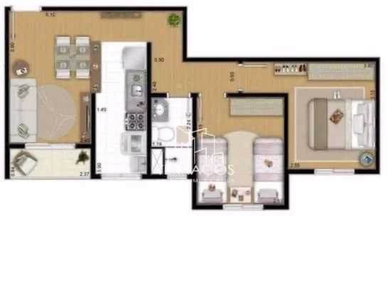 Imagem APARTAMENTO À VENDA COM 2 QUARTOS, 49M², COM VARANDA NO CONDOMÍNIO VISTA PARK - JUNDIAÍ/SP