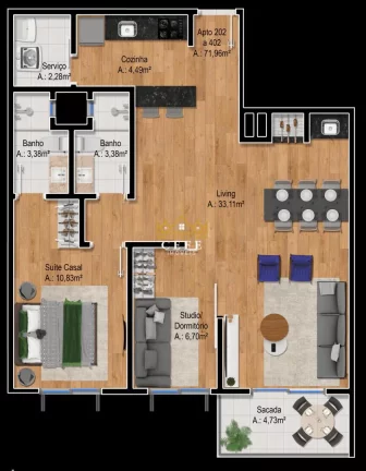 Imagem Apartamento com 2 Dormitorio(s) localizado(a) no bairro Floresta em Gramado / RIO GRANDE DO SUL Ref.:1440
