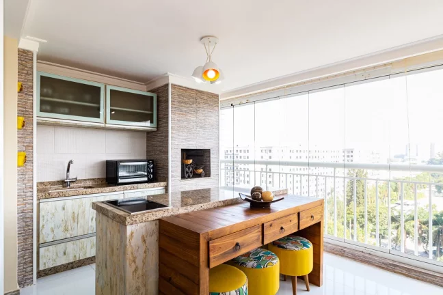 Imagem LINDO APARTAMENTO MOBILIADO 136,00 M ÁREA ÚTIL REFORNADO 3 SUÍTES VARANDA GOURMET ENVIDRAÇADA CINEMA SAUNA 2 VAGAS CONDOMÍNIO VÁRIOS ATRATIVOS