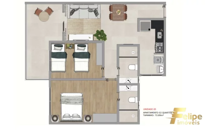Imagem SEU LAR EM DOMINGOS MARTINS / APARTAMENTO DE 3 QUARTOS SENDO 1 SUÍTE - PERFEITO!