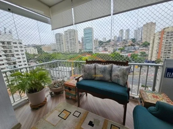 Imagem Apartamento semi-mobiliado, 93m², dispõe de 3 dormitórios, sendo 1 suíte, sala para 2 ambientes ...