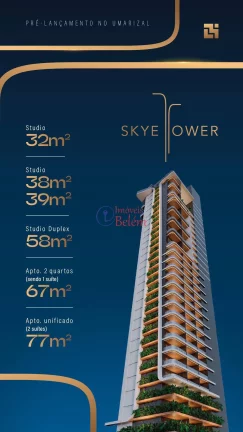 Imagem Imóveis Belém vende Sky Tower Studio na planta 32m²