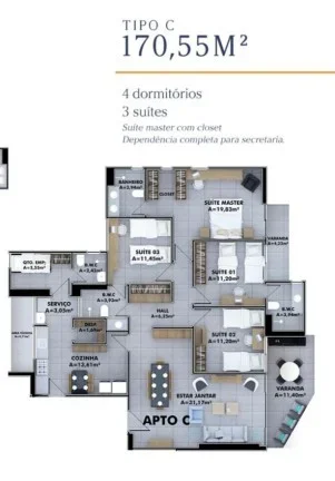 Imagem Apartamento 3 dormitórios para Venda em Teresina, Jóquei, 4 dormitórios, 3 suítes, 4 banheiros, 2 vagas