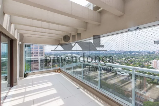 Imagem Cobertura com vista livre para a Marginal Pinheiros e um pôr do sol de tirar o fôlego. São 189m²...