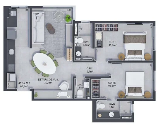 Imagem Apartamento 2 Dormitórios para venda em Florianópolis - SC