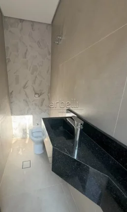 Imagem Sobrado com 220 M², com 4 dormitórios suítes, sala, lavabo, cozinha, área de serviços, churrasq...