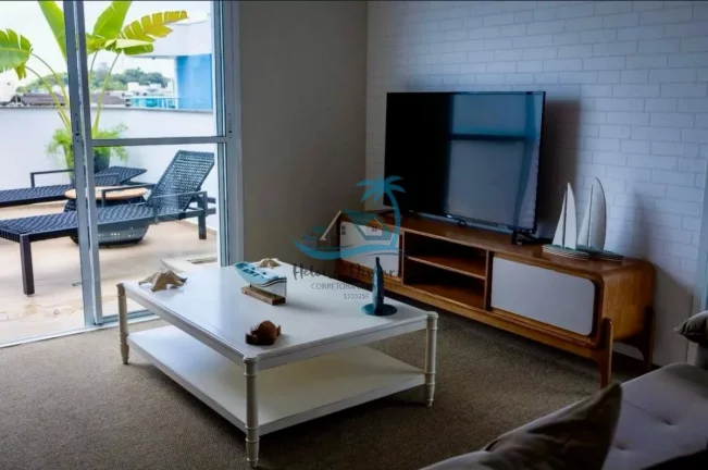 Imagem Apartamento cobertura duplex com 4 dormitórios a venda em localização privilegiada a 2 quadras da orla de Itaguá em Ubatuba.