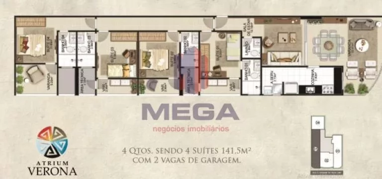 Imagem Mega Vende um Maravilhoso apartamento com 4 suítes no Centro de Guarapari