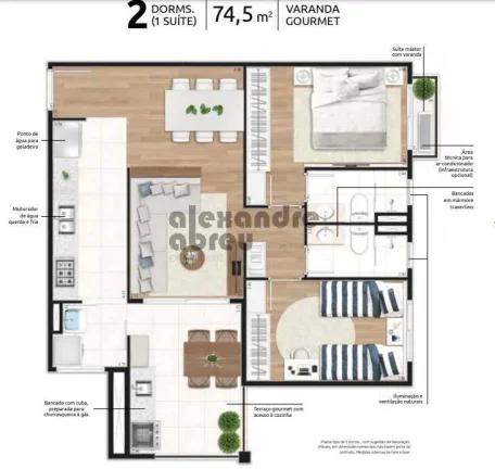 Imagem Apartamento com 2 dormitórios 1 suite e terraço gourmet no jardim São Paulo