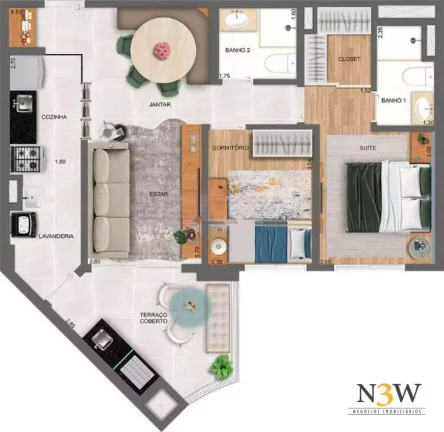 Imagem Apartamento com 2 dormitórios à venda, 70 m² por R$ 764.000,00 - City América - São Paulo/SP