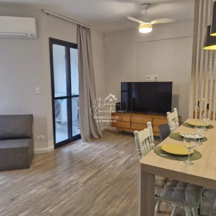 Imagem Apartamento reformado em Guarujá-SP, Jardim Astúrias: 2 quartos, 1 suíte, 2 salas, 2 banheiros, 1 vaga de garagem, 62,25 m²