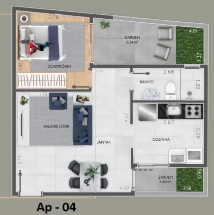 Imagem Apartamento Tatuapé - 48 m² - 1 Dormitório - Não tem vaga - Aceita Financiamento e FGTS