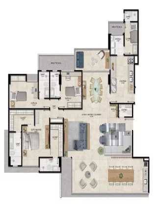 Imagem LANÇAMENTO NO MELHOR DO CAMINHO DAS ARVORES - 4 SUITES - 210m2 DE AREA PRIVATIVA- ALAMEDA CATABAS - OBRAS ACELERADAS R$ 2.720.000,00