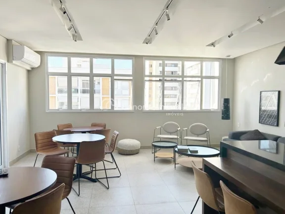 Imagem Studio moderno, acabamento impecável, com 42 m², mobiliado com 1 dormitório, suíte, sala integra...