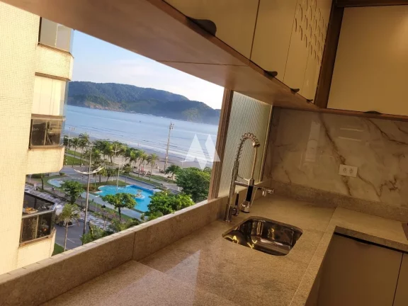 Imagem Apartamento frente mar reformado com 2 dormitórios à venda, 85 m² - Aparecida - Santos/SP