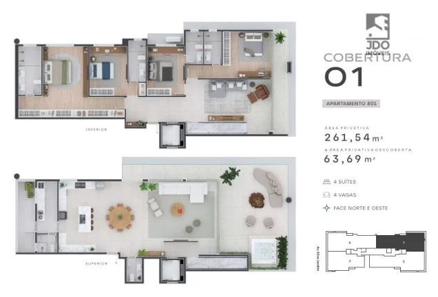 Imagem Cobertura Duplex a Venda no bairro Seminário - Curitiba, PR