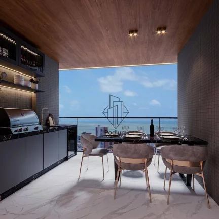 Imagem Apartamentos de alto padrão em condomínio Club com varanda / sacada gourmet em Parque Linear Parahyba I no Jardim Oceania / Bessa - AP2376