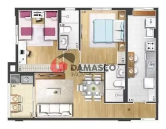 Imagem Apartamento à venda 2 Quartos, 1 Suite, 1 Vaga, Santa Maria, São Caetano do Sul - SP