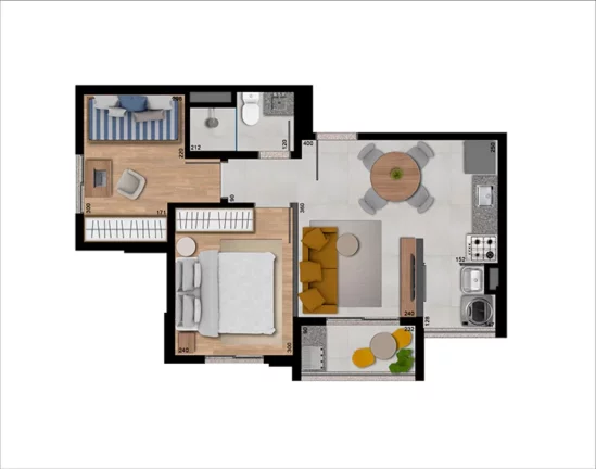 Imagem Studio de Alto Padrão à Venda no Condomínio Up Jardim Prudência, 1 Quarto, 1 Banheiro, 19,00m² em São Paulo-SP.