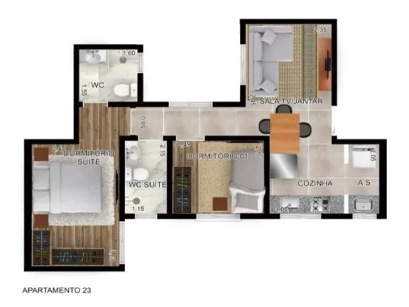 Imagem Apartamento sem condomínio em Santa Maria Santo André-SP, sem condomínio apartamento 2 quartos suíte Santo André SP, cobertura 2 quartos Santo André