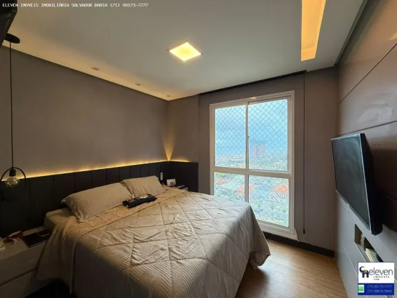 Imagem APARTAMENTO ALTO PADRÃO COM VISTA MAR EM PATAMARES  155M², 3 VAGAS, FINAMENTE DECORADO