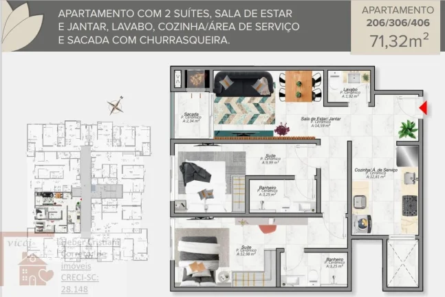 Imagem 30 metros del MAR - Deptos con 2 suítes - Cochera - Piscina