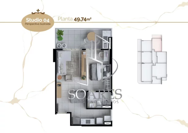 Imagem Vogue Nazaré - Studios e Apartamentos de 1 e 2 quartos (1 suites) em Nazaré - Belém Alto Padrão 01
