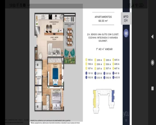 Imagem Oportunidade única! Apartamento à venda em Vilas do Atlântico, Lauro de Freitas-BA: 2 quartos, 1 suíte, 2 salas, 1 banheiro, 1 vaga de garagem, 68m².