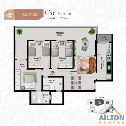 Imagem Lançamento Residencial Pantheon a uma Quadra do Mar na Praia do Morro - Guarapari/ES