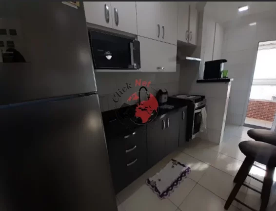 Imagem Apartamento á 500m2 da Praia ,Mobiliado ,2 dorm, 1 suíte,varanda grill, 1 vagas, 61 m2 ,bairro Guilhermina,Praia grande