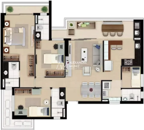 Imagem Tribeca Aldeota, apartamentos à venda, 3 quartos. Fortaleza-CE.