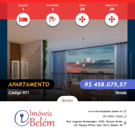 Imóveis Belém vende Skye Tower Studio de 39m² no Umarizal