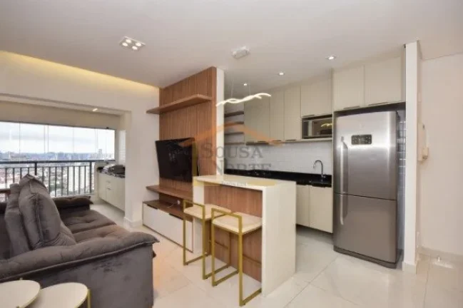 Imagem Apartamento mobiliado, no último andar, 2 dormitórios, sendo 1 suite, 1 deles adaptado para home o...