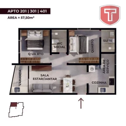 Imagem Apartamento à venda, 72 m² por R$ 478.000,00 - Praia Formosa - Cabedelo/PB Imagem Apartamento à venda, 72 m² por R$ 478.000,00 - Praia Formosa - Cabedelo/PB